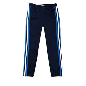 Polo Golf‎ Ralph Lauren Womens 6 Navy Pant W/ Blue & White Stripe on side EUC